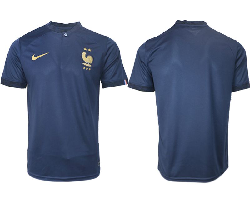 Men 2022 World Cup National Team France home aaa version blue blank Soccer Jerseys->italy jersey->Soccer Country Jersey